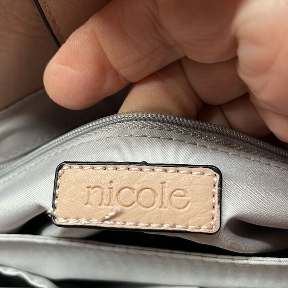 Nicole Miller Handbag Tote Embossed Floral Pattern - Picture 8 of 12